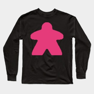 Pink Pixelated Meeple Long Sleeve T-Shirt